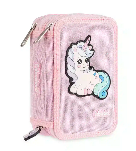 Astuccio 3 zip Unicorn