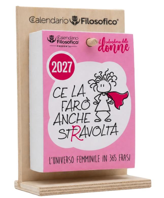 Calendario delle Donne 2027 con Supporto in Legno, Formato A6 10x14cm