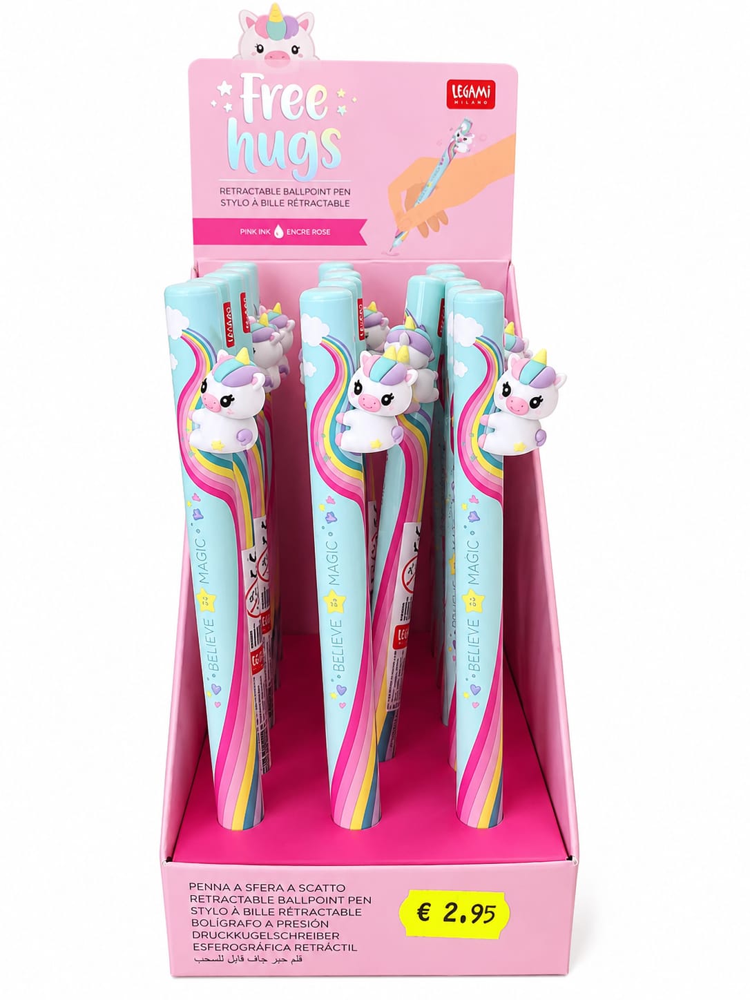 Penna a scatto - Free Hugs - Unicorno