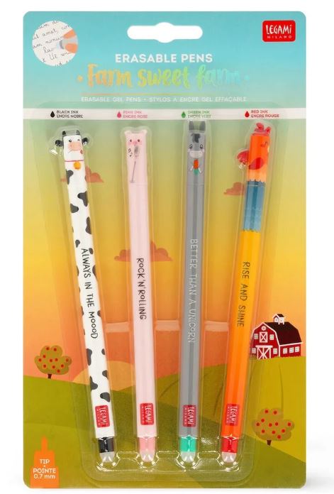 Set di 4 Penne Gel Cancellabili - Erasable Pen - Legami
