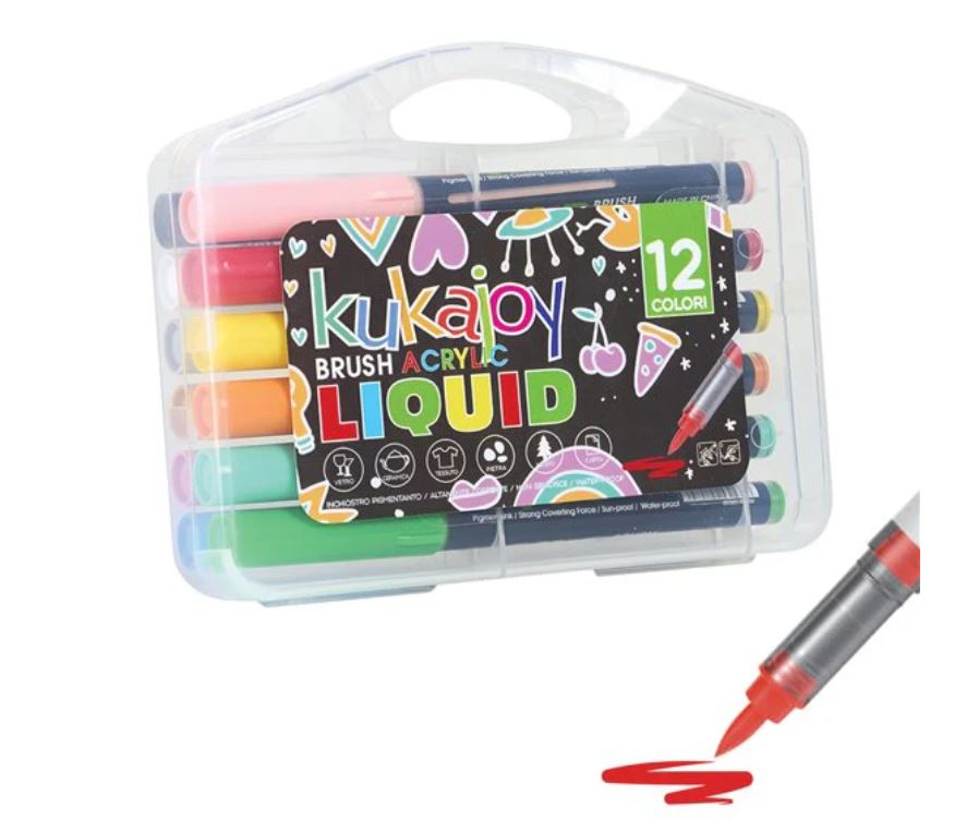 Pennarelli Kukajoy Brush Liquid Acrylic 12