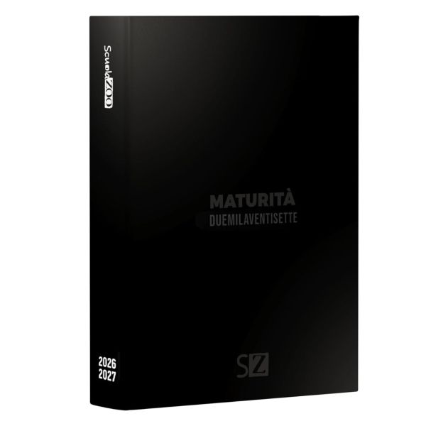 Diario scuola zoo maturando 12 mesi 2026-2027 - formato 11x15cm total black