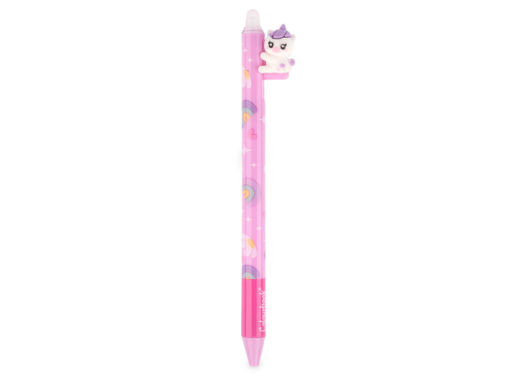 Penna Sfera Cancellabile Unicorno Blu con Topper