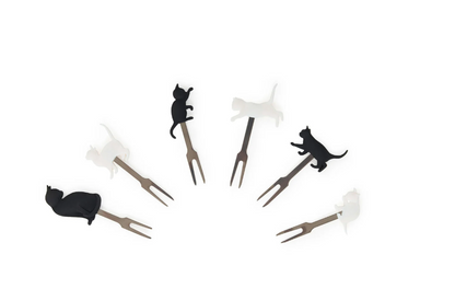 Set di 6 Forchettine per Aperitivo - Kitty - Meow