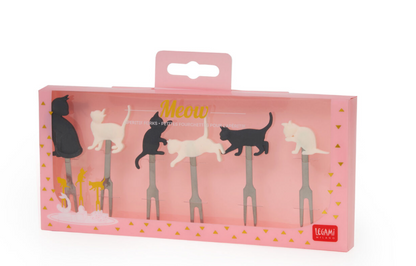 Set di 6 Forchettine per Aperitivo - Kitty - Meow