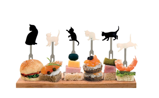 Set di 6 Forchettine per Aperitivo - Kitty - Meow