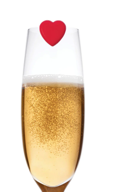 Set di 6 Segnabicchieri - Heart - Love Is In The Glass!