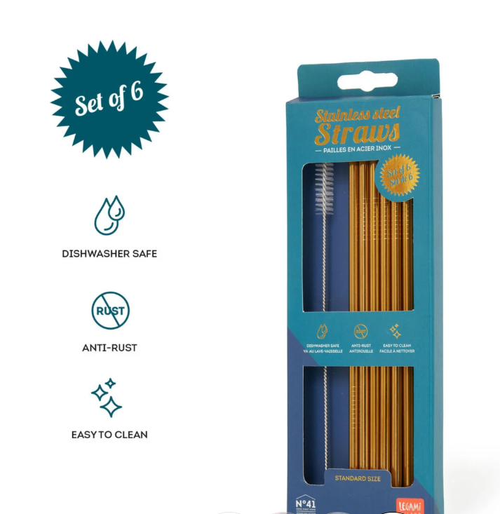 Set di 6 Cannucce in Acciao Inox - Standard