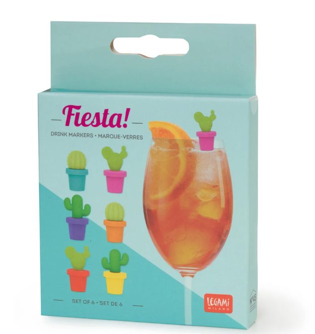 Set di 6 Segnabicchieri - Cactus Multicolor - Fiesta!