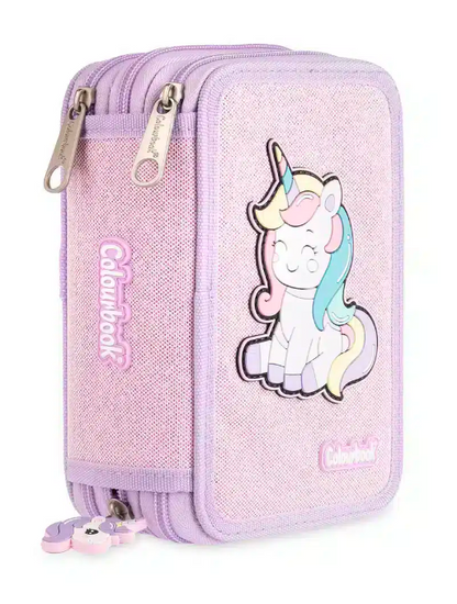 Astuccio 3 zip Unicorn