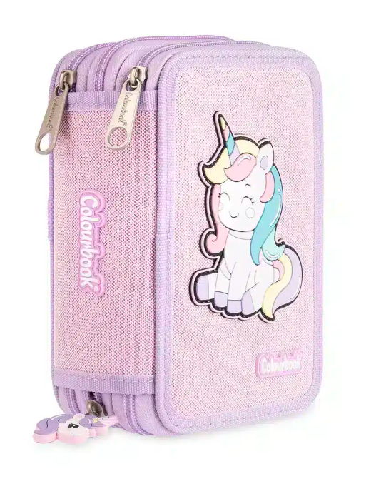 Astuccio 3 zip Unicorn