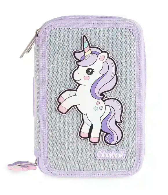 Astuccio 3 zip Unicorn