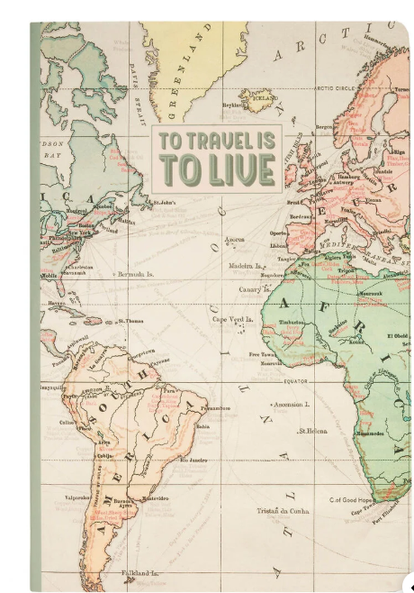 Quaderno a Righe A5 con Copertina Rigida Illustrata - Travel