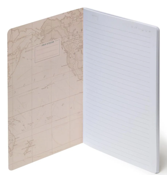 Quaderno a Righe A5 con Copertina Rigida Illustrata - Travel