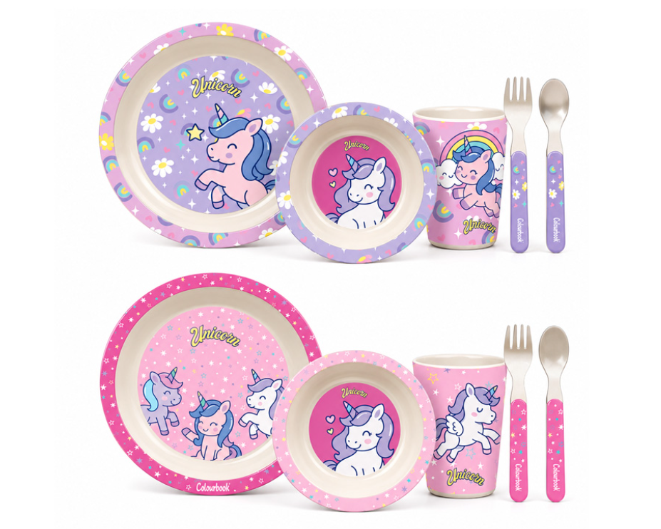 Set Pappa Unicorno 5 Pezzi in Melamina