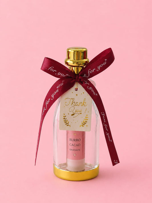Mini Bottigline di champagne con Lip Balm