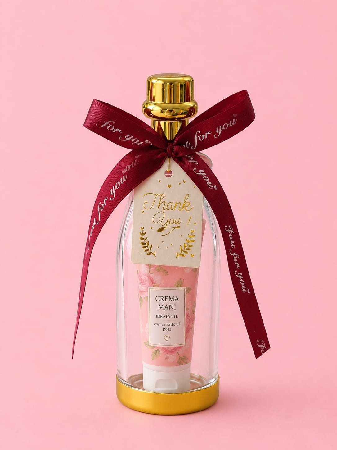 Mini Bottiglina di champagne con Crema Mani