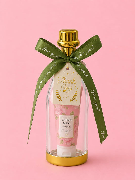 Mini Bottiglina di champagne con Crema Mani