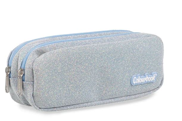 Astuccio 2 zip Glitter - Colourbook